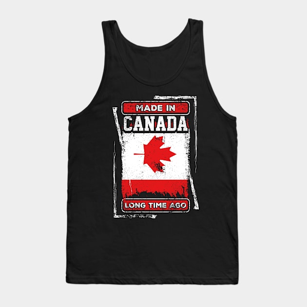 Canada Flag Patriot Born Distressed Novelty Gift Tank Top by ChicagoBoho